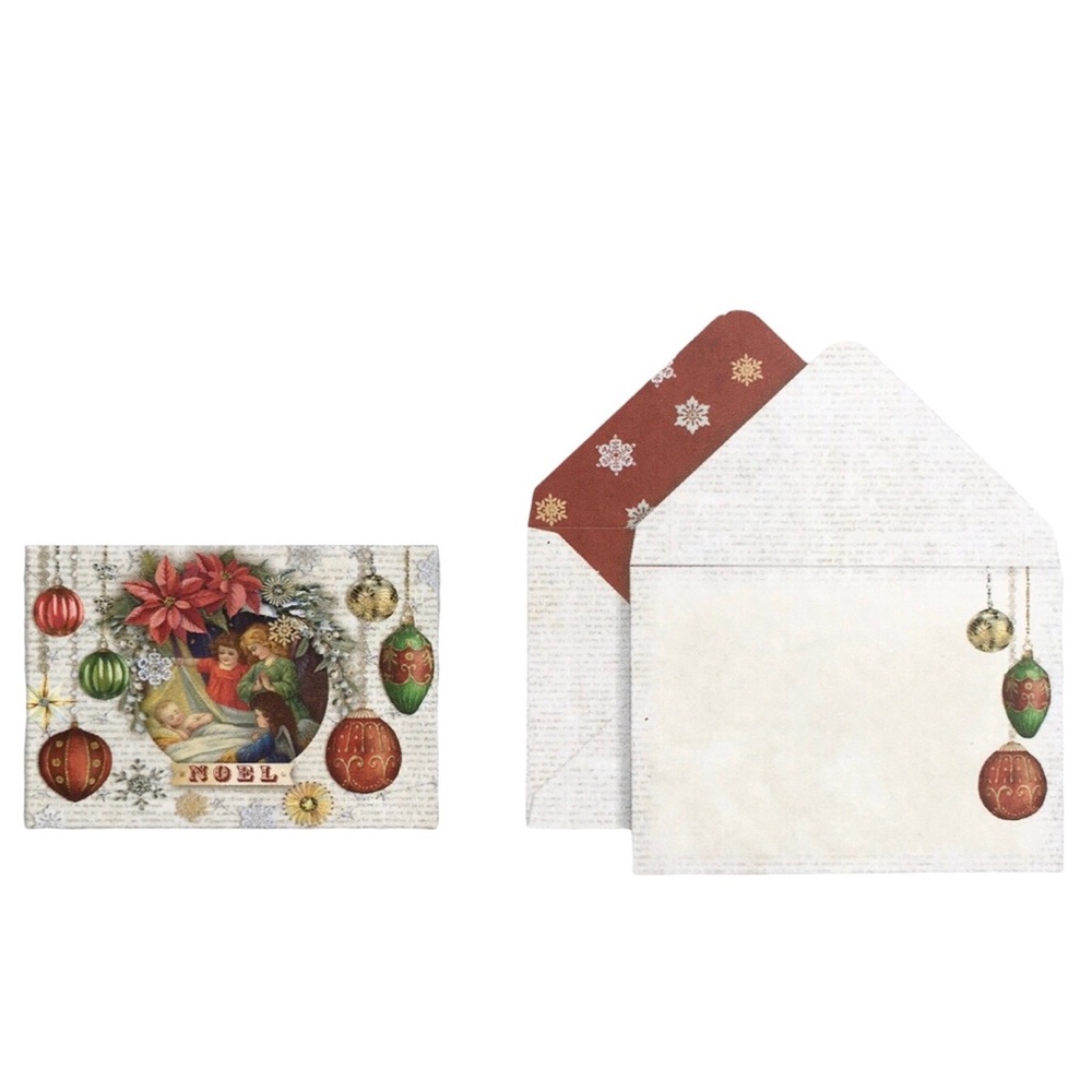 Punch Studio Christmas Ornament Noel Baby Jesus Boxed Note Cards (62076), 12 ct
